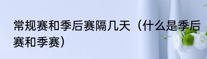 常规赛和季后赛隔几天（什么是季后赛和季赛）