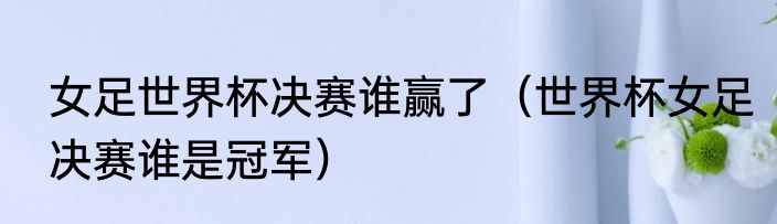 女足世界杯决赛谁赢了（世界杯女足决赛谁是冠军）