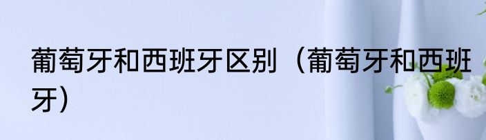 葡萄牙和西班牙区别（葡萄牙和西班牙）