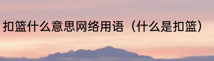 扣篮什么意思网络用语（什么是扣篮）