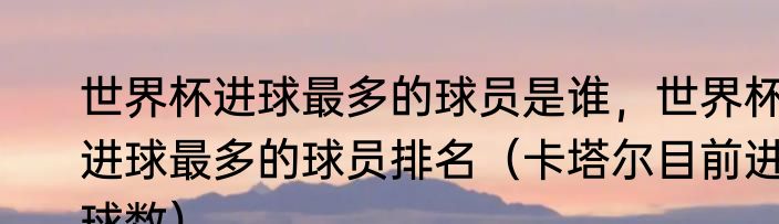 世界杯进球最多的球员是谁，世界杯进球最多的球员排名（卡塔尔目前进球数）