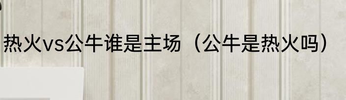 热火vs公牛谁是主场（公牛是热火吗）