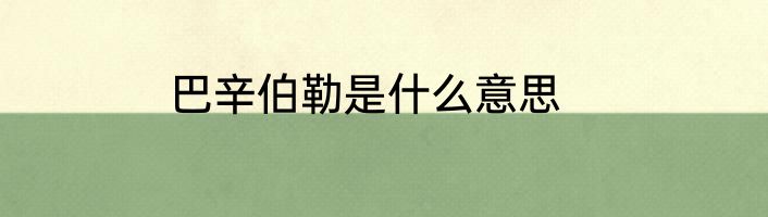 巴辛伯勒是什么意思