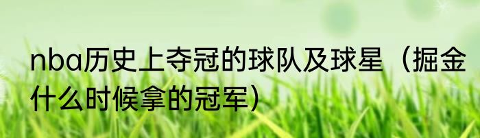 nba历史上夺冠的球队及球星（掘金什么时候拿的冠军）