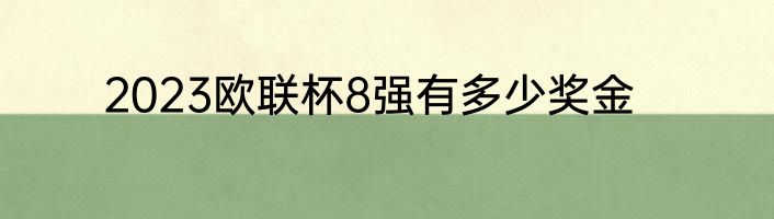 2023欧联杯8强有多少奖金