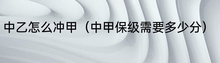 中乙怎么冲甲（中甲保级需要多少分）