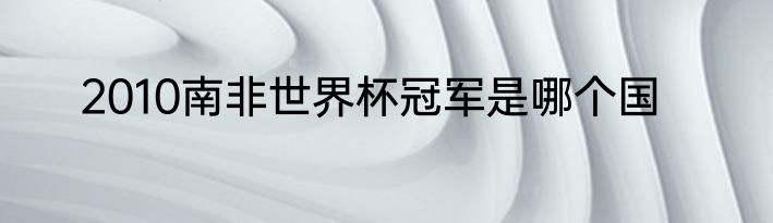 2010南非世界杯冠军是哪个国