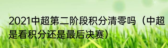 2021中超第二阶段积分清零吗（中超是看积分还是最后决赛）