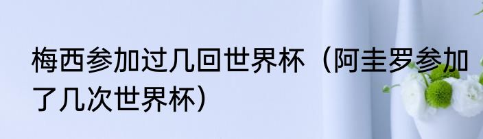梅西参加过几回世界杯（阿圭罗参加了几次世界杯）