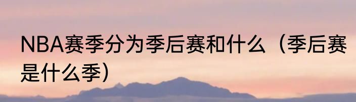 NBA赛季分为季后赛和什么（季后赛是什么季）
