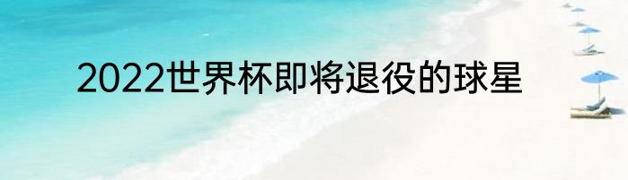 2022世界杯即将退役的球星