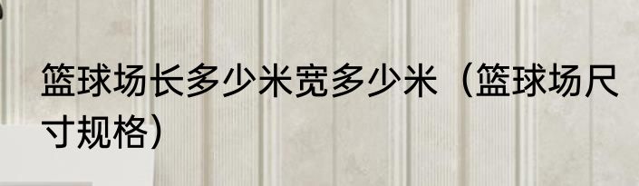 篮球场长多少米宽多少米（篮球场尺寸规格）