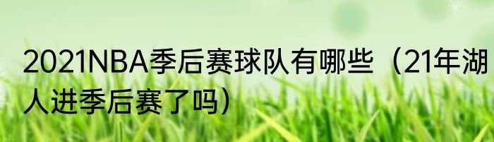 2021NBA季后赛球队有哪些（21年湖人进季后赛了吗）