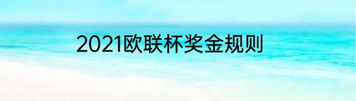 2021欧联杯奖金规则