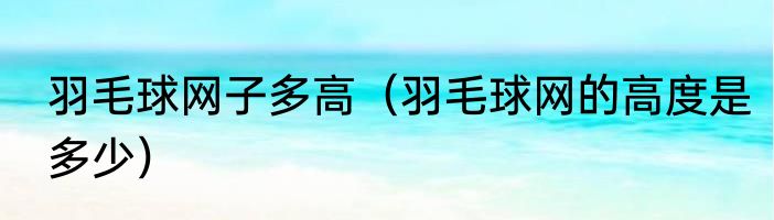 羽毛球网子多高（羽毛球网的高度是多少）
