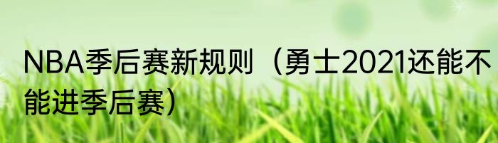 NBA季后赛新规则（勇士2021还能不能进季后赛）