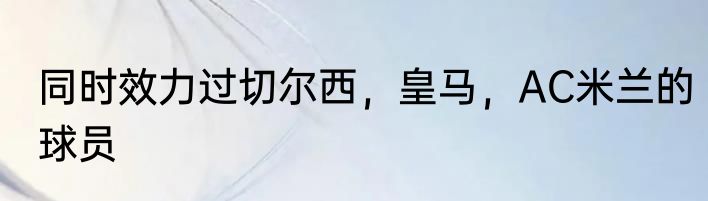同时效力过切尔西，皇马，AC米兰的球员