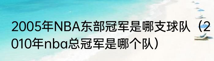 2005年NBA东部冠军是哪支球队（2010年nba总冠军是哪个队）