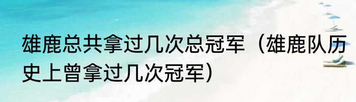 雄鹿总共拿过几次总冠军（雄鹿队历史上曾拿过几次冠军）