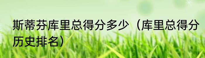 斯蒂芬库里总得分多少（库里总得分历史排名）