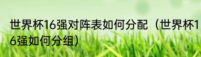 世界杯16强对阵表如何分配（世界杯16强如何分组）