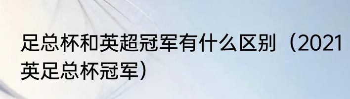 足总杯和英超冠军有什么区别（2021英足总杯冠军）