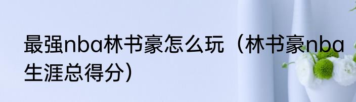 最强nba林书豪怎么玩（林书豪nba生涯总得分）