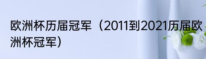 欧洲杯历届冠军（2011到2021历届欧洲杯冠军）