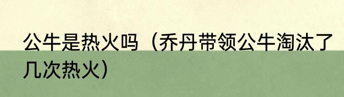 公牛是热火吗（乔丹带领公牛淘汰了几次热火）