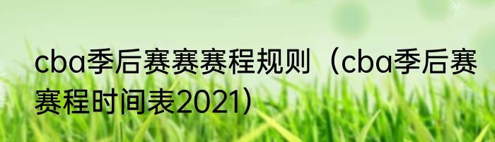 cba季后赛赛赛程规则（cba季后赛赛程时间表2021）