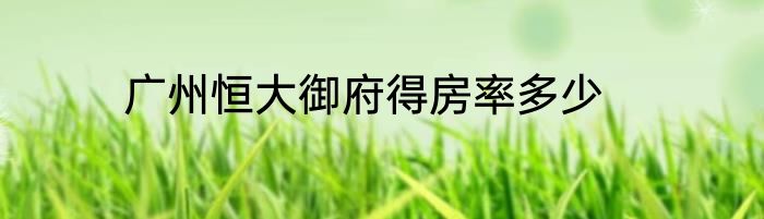 广州恒大御府得房率多少