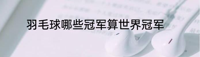 羽毛球哪些冠军算世界冠军