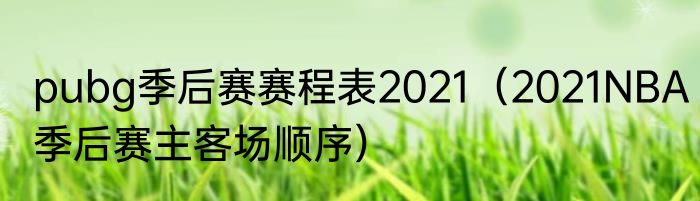 pubg季后赛赛程表2021（2021NBA季后赛主客场顺序）