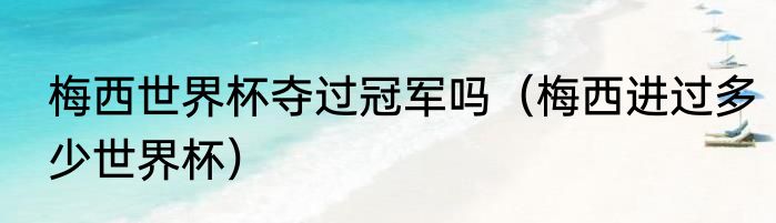 梅西世界杯夺过冠军吗（梅西进过多少世界杯）