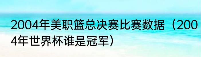 2004年美职篮总决赛比赛数据（2004年世界杯谁是冠军）
