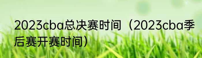 2023cba总决赛时间（2023cba季后赛开赛时间）