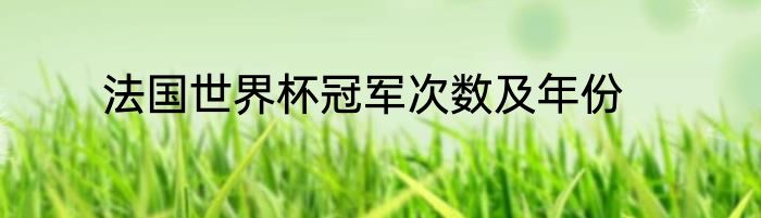 法国世界杯冠军次数及年份