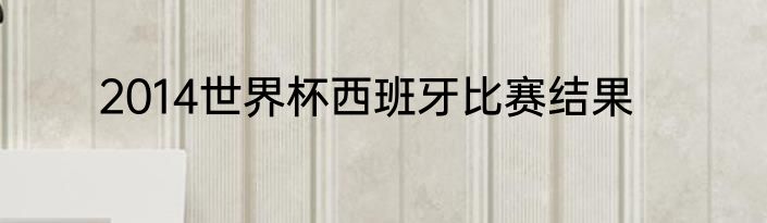 2014世界杯西班牙比赛结果