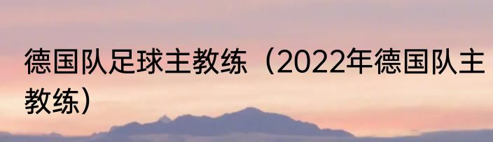 德国队足球主教练（2022年德国队主教练）