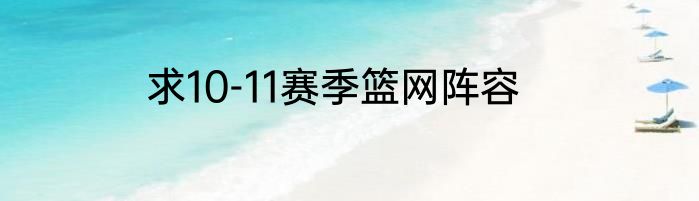 求10-11赛季篮网阵容