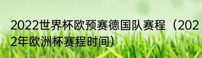2022世界杯欧预赛德国队赛程（2022年欧洲杯赛程时间）