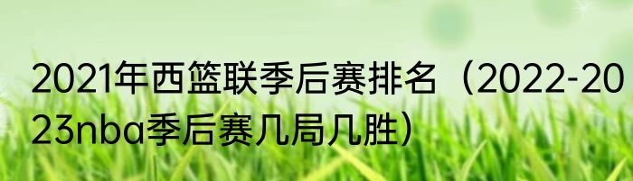2021年西篮联季后赛排名（2022-2023nba季后赛几局几胜）
