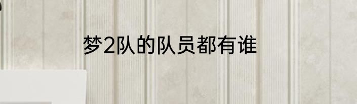 梦2队的队员都有谁