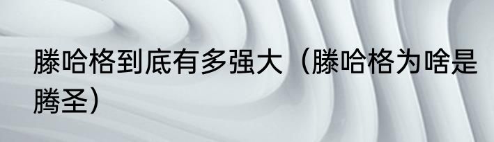 滕哈格到底有多强大（滕哈格为啥是腾圣）