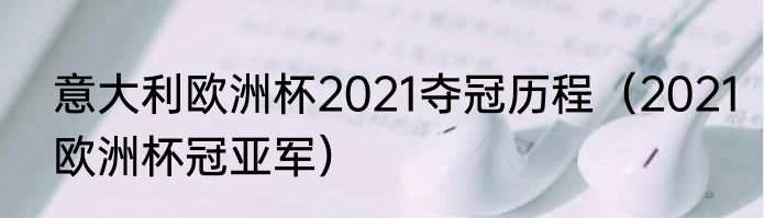 意大利欧洲杯2021夺冠历程（2021欧洲杯冠亚军）