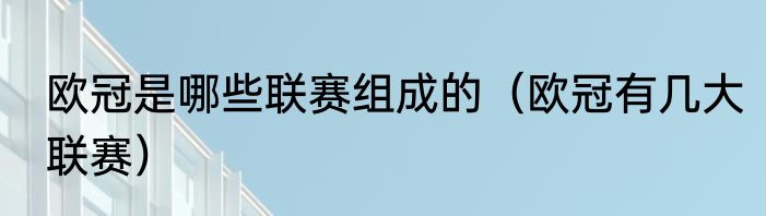 欧冠是哪些联赛组成的（欧冠有几大联赛）