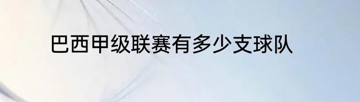巴西甲级联赛有多少支球队