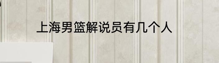 上海男篮解说员有几个人