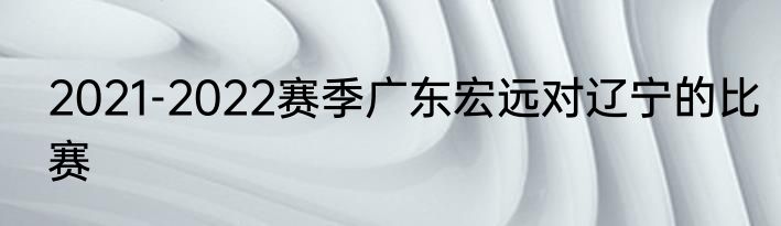 2021-2022赛季广东宏远对辽宁的比赛