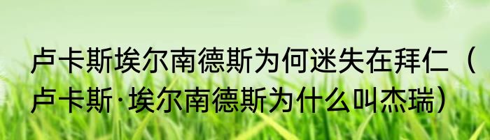 卢卡斯埃尔南德斯为何迷失在拜仁（卢卡斯·埃尔南德斯为什么叫杰瑞）